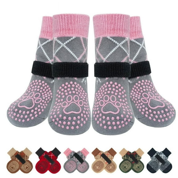 Dog Socks to Prevent Licking Paws for Hardwood Floors Anti Slip, Dog Shoes Booties for Hot/Cold Pavement,Grippy Boots & Paw Protectors Traction Control for Small Medium Large Senior Dogs
