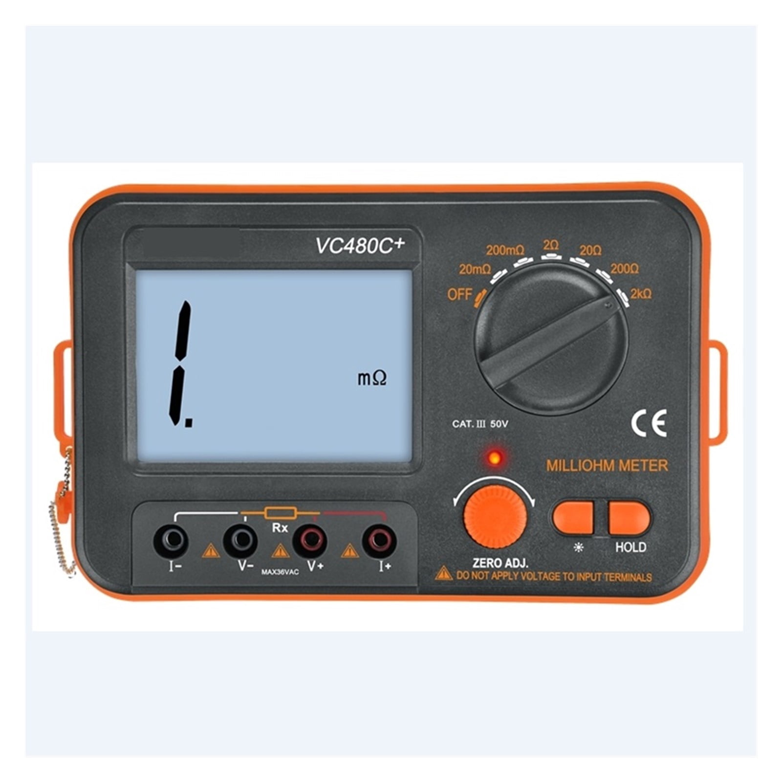 Digital Milliohm Meter 3 1/2 LCD Display 4 Wire Test Low Resistance Tester 6 Ranges Accuracy Ohm Multimeter Backlit