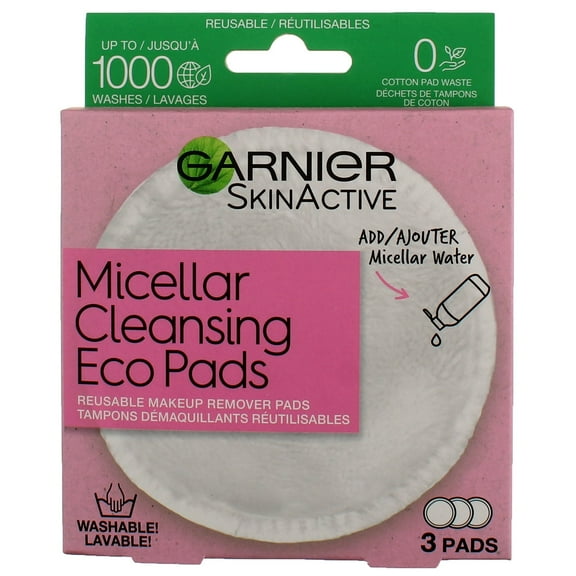 Garnier SkinActive Micellar Cleansing Eco Pads, Reusable, 3 ct. (Pack of 2)