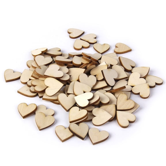 100pcs 20mm Heart Wooden Slices Unfinished Wooden Cutout Heart Wood Pieces Tags for DIY Crafts Birthday Boards Calendar Wedding Valentine Days Decoration