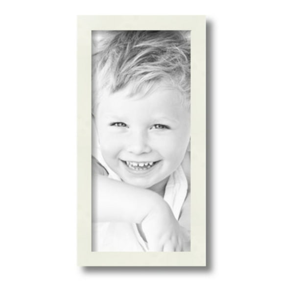 ArtToFrames 7" x 15" White Picture Frame, 7x15 inch White Wood Poster Frame (WOM-5138)