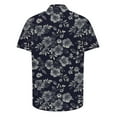 thumbnail image 4 of Idoravan Summer 2025 Summer Clothes for Men T-Shirt Men's Summer Fashion Floral Print Short Sleeved Lapel Shirt Top, 4 of 5