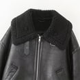 thumbnail image 3 of Women's Jacket with Collar Long Sleeve Zipper Pocket Double sided Motorcycle Style Spring New Style Jacket black L, 3 of 5