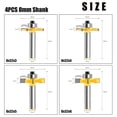 thumbnail image 4 of Wood 8mm Shank Straight End Mill Trimmer Cleaning Flush, Trim Corner Round Coves Box Bit 4Pcs, Multiple Sizes (8*32*6), 4 of 7