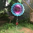 thumbnail image 3 of FONMY Stainless Steel 3D 12inch Blue-Pink Sunflower Wind Spinner, 3 of 5