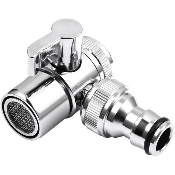 ABCISI 2PCS Sink Faucet Diverter Valve With Aerator and Male Threaded Adapter,Faucet Adapter for Washing Machine Hose Attachment, Faucet Connector for Water Diversion