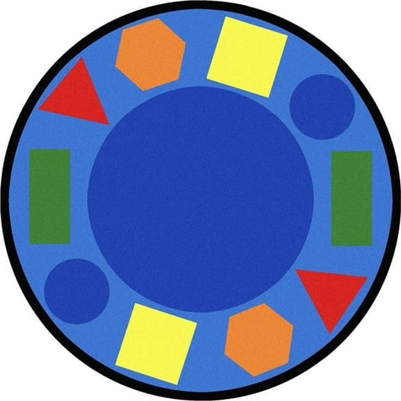 7 ft. 7 in. Sitting ShapesKid Essentials Round Rug  Multicolor