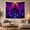 Purple Fog, variant on Haunted Castle on Rocky Hill with Full Moon and Bats, Spooky Gothic for Halloween Enthusiasts, Dramatic Wall Art Decor, Halloween Gift, Tapestry Wall Hanging for Bedroom and Living Room