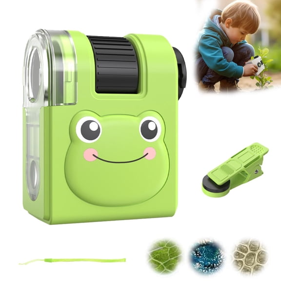 Portable Handheld Microscope Kit with Smartphone Adapter, Science Lab Experiment Set Including Prepared Specimens, 60x to 120x Magnification Learning Tool