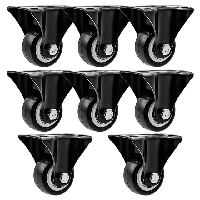 Ruedas Caster Duty FactorDuty de 1.5 pulgadas, rígidas, fijas, no giratorias, x8