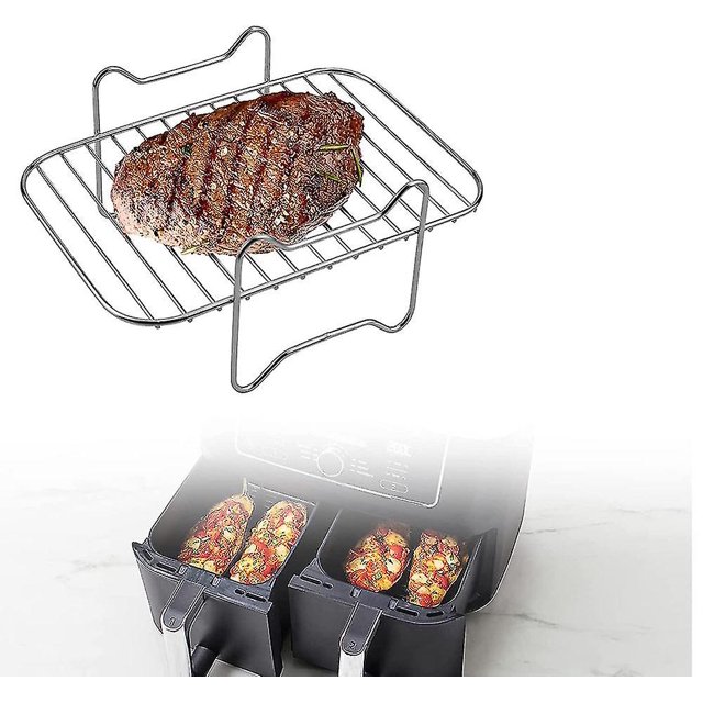Rejilla para freidora de aire para freidoras de aire de doble cesta, juego de accesorios para freidora de aire de acero inoxidable
