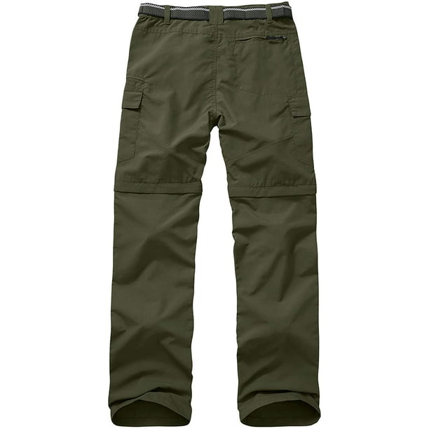 Jessie Kidden Mens Convertible Hiking Pants, Quick Dry Lightweight Zip Off Outdoor Fishing Travel Safari Pants (6055 Army Green 29)