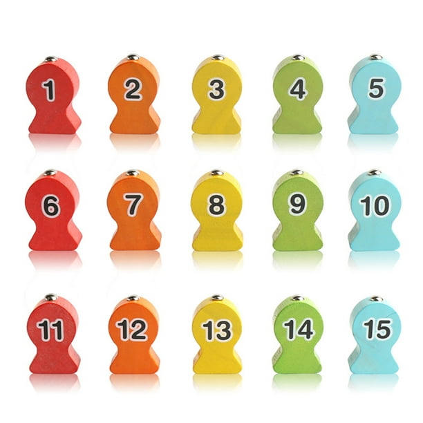 Kids Magnetic Fishing Game Wooden Number Toddlers Building Blocks