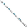 thumbnail image 6 of 925 Sterling Silver Rhodium-plated Blue Topaz Bracelet, 6 of 6