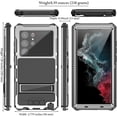 thumbnail image 2 of for Samsung Galaxy S22 Ultra case (6.8 Inch) Metal Hard  2022 Phone Case para Screw Built-in Screen Lens Protection Military Grade [Note The Fingerprints Don't Work] Silver, 2 of 11