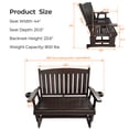 thumbnail image 2 of Innovaze Wooden Patio Glider Bench, with Cup Holders, High Back and Deep Contoured Seat, Solid Fir Wood, Heavy Duty 800 LBS,for Outdoor Porch (Deep Brown, 2-Seater), 2 of 8