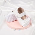 thumbnail image 2 of Infant Baby Girls Mary Jane Shoes Soft Sole Ballet Slippers Bow Princess Newborn Dress Wedding Flat Shoes, 2 of 6