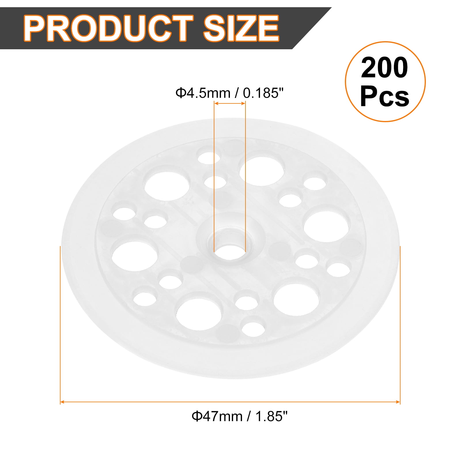 200pcs Plastic Washers 1.85 Inch/ 47mm Load Spreading Polypropylene Washers Foam Board Fasteners for Fixing and Fastening Foam Board