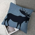 thumbnail image 7 of JRXY Navy 2pcs Pillow Covers Decorative Moose Pillow Case for Sofa Cushions Covers (Navy) 22x22in, 7 of 7