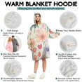 thumbnail image 5 of Wearable Oversized Blanket,Pioneer Flower Floral Print Pattern Wearable Blanket Hoodie for Adults,Cozy Hooded Blankets with Super Pockets,Super Warm Fuzzy Pullover for Women & Men, 5 of 6