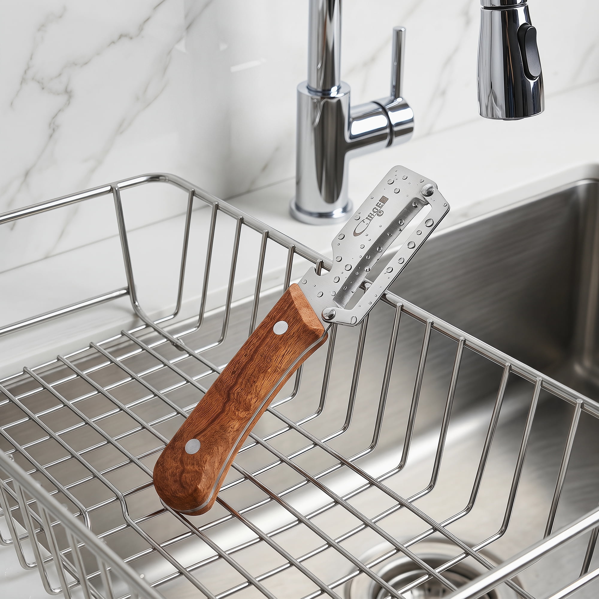 Unique Bargains Multifunctional Stainless Steel Peeler with Handle Brown 7.5x1.6 inch