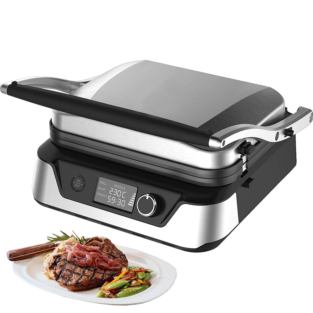 Electric Griddle Grill Combo 3in1 Panini Maker Reversible Plates