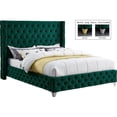 thumbnail image 7 of Maklaine Contemporary Upholstery Green Velvet Full Bed, 7 of 7