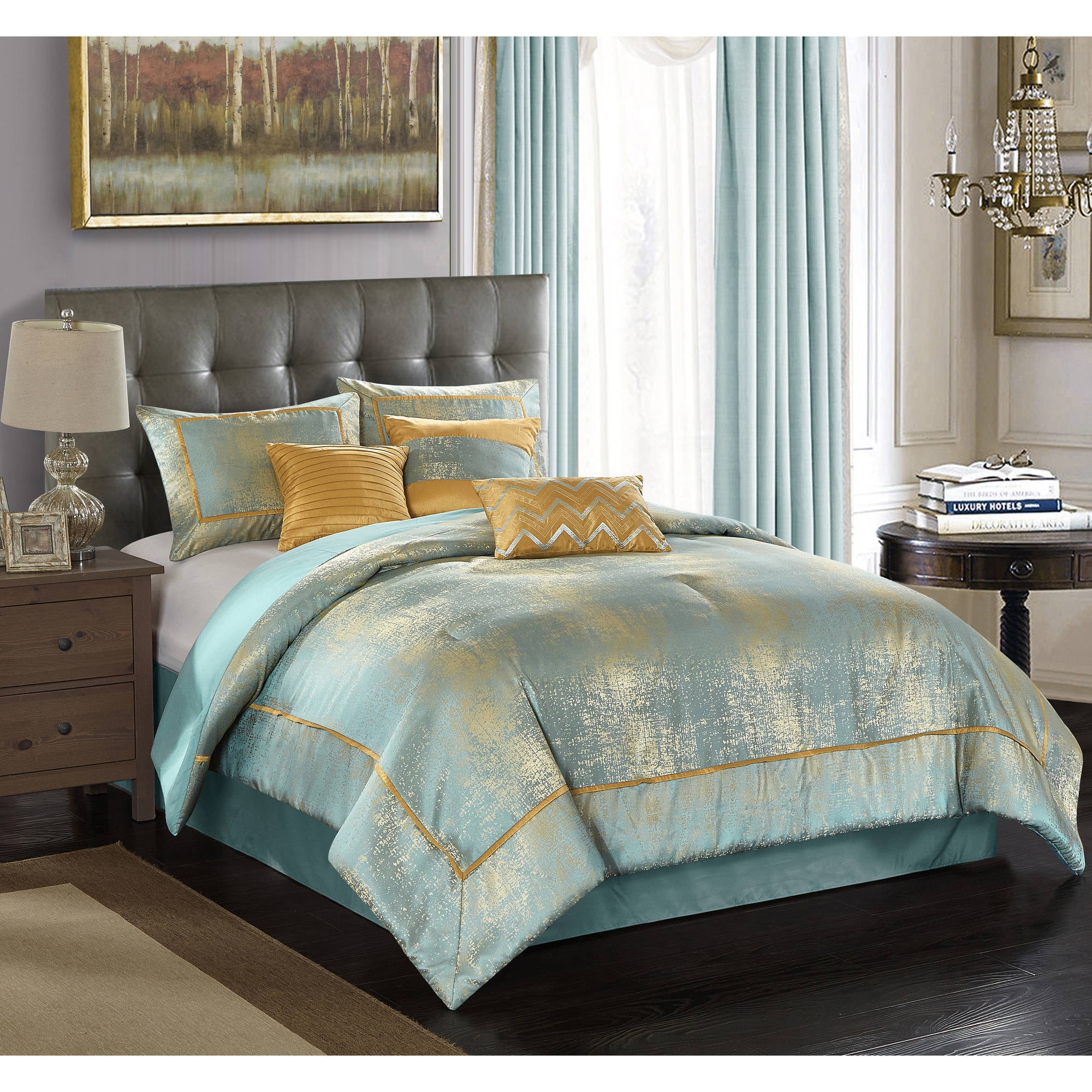 Better Homes Garden Duo Metallic 7 Piece Bedding Comforter Set Better Homes Garden Duo Metallic 7 Piece Bedding Comforter Set Com