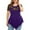 Purple, variant on Pincandy Plus Size Women Solid Floral Lace Round Neck Asymmetric Three Quarter Tops Blouse Graphic Tees Shirts Short Sleeve Casual Basic Tops,Black,2XL