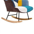 thumbnail image 2 of Rocking Chair, Tufted Upholstered Rocking Chair for Nursery, Comfy Wingback Glider Rocker with Safe Solid Wood Base for Living Room Bedroom Balcony, 2 of 12
