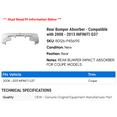 thumbnail image 2 of Rear Bumper Absorber - Compatible with 2008 - 2013 INFINITI G37 2009 2010 2011 2012, 2 of 2