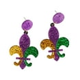 thumbnail image 2 of EHJRE Mardi Gras Earrings Dangle Earrings Colorful Shining Trendy Carnival Jewelry A, 2 of 9