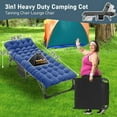 thumbnail image 5 of Slsy Folding Camping Cots with 3.3 Inch 2 Sided Mattress & Pillow, 5-Reclining Position Lounge Chair, 75.2"* 26.8" Folding Bed Cot, 5 of 15