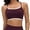 Wine, variant on Womens Double Layered Sports Bra Adjustable Spaghetti Straps Scoop Neck Wireless Padded Workout Yoga Crop Tops