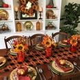 thumbnail image 3 of Table Runner 72 Inches Long, Funny Pumpkin Pattern on Orange Plaid Cotton Linen Table Runners Non-Slip Durable Dresser Scarves for Table Party Dinner Holiday Home Decor, 1 Pack, 3 of 5