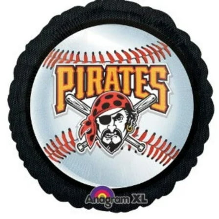 18" PITTSBURGH BASEBALL Black BALLOON  Party Supplies Decorations Foil Mylar Balloon