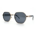 thumbnail image 4 of Luxury Gangster Octagonal Retro Refined Gentlemans Metal Rim Sunglasses Gold - Black, 4 of 8