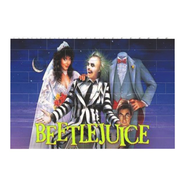 Rompecabezas de bloques de construcción de ladrillos Beetlejuice con forma rectangular, rompecabezas para adultos, niños, niñas y niños