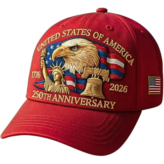 United States 250th Anniversary Hat USA 250th Anniversary Hat Adjustable Printed Patriotic Baseball Cap for Men Women