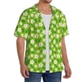 thumbnail image 2 of Gukieu Daisies Flowers Print Men's Short-sleeved Shirts, Button-down Pocket Shirts, T-shirts, Beach Vacation Travel Summer Clothing-Large, 2 of 5