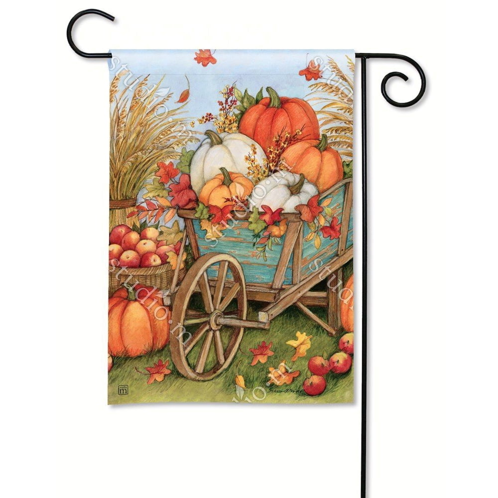 BreezeArt Pumpkin Wagon Garden Flag Garden Flag 30111, Licensed Artwork