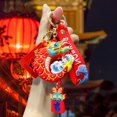 thumbnail image 2 of Car Key Keyring Keychain Cartoon Dragon Decor Colorful with Wrist Strap Stainless Exquisite Spring Festival New Year Gift Bag Pendant Car Key Holder, 2 of 8
