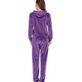 thumbnail image 3 of Velour Tracksuit Set for Women Zipper Hoodie Sweatshirt Zip Up Velour Tracksuits and Pants Tracksuit Yoga Running Sport Sweatsuit Jogger Pants Sets, 3 of 8