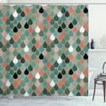 thumbnail image 1 of Ambesonne Geometric Shower Curtain, Raindrops Doodle Style, 69"Wx70"L, Salmon, 1 of 3