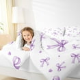 thumbnail image 4 of Feelyou Girly Purple Bowknot Queen Comforter Set, Cartoon Princess Bowknot Bedding Sets, Teen Boy Girl Kid Reversible Bedding Comforter Set, Lightweight Room Decor, 3-Piece, 4 of 8