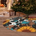 thumbnail image 6 of Lsque Vintage Sunflowes Print Christmas Tree Skirt, Tree Skirt with Ties or Velcro, Perfect for Holiday Decorations, Halloween, and New Year-30", 6 of 7