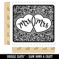 thumbnail image 2 of Mrs & Mrs Intertwined Hearts With Flower Background Wedding Square Rubber Stamp Stamping Scrapbooking Crafting - Small 1.25in, 2 of 7