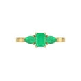 thumbnail image 4 of Emerald and Pear Cut Natural Emerald Gemstone Ring in 14K Yellow Gold (Size: 6), 4 of 6