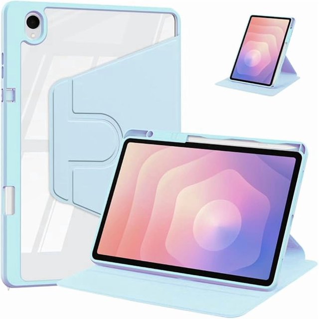 Funda de Tableta Acrílica Giratoria 360° para Samsung Galaxy Tab S11 SM-X730/SM-X736B de 11 Pulgadas (Azul Cielo)