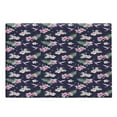 thumbnail image 1 of Navy and Blush Cutting Board, Tropical Flower Bouquets and Flying Hummingbirds Tiny Little Hearts, Decorative Tempered Glass Cutting and Serving Board, Large Size, Indigo Green Pink, by Ambesonne, 1 of 1